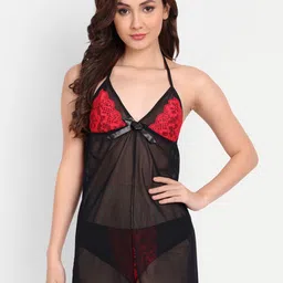 FIMS Satin Floral Lace Baby Doll-image-78