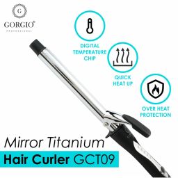 Gorgio Professional Premium Titanium Hair Curling Tong wand GCT 09-picture-32