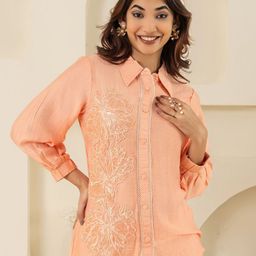 ZNKL Women Embroidered Handwork Button-Down Shirt Style Top-image-51