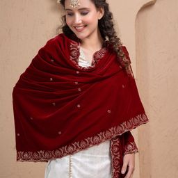 SEW Embroidered Velvet Dupatta-image-76