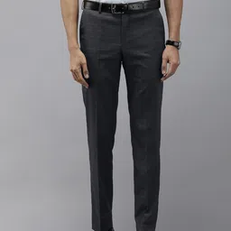 Park Avenue Men Mid-Rise Checked Formal Trouser-image-47