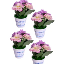 PROKART Purple & Green 2 Pieces Blossom Artificial Flowers With Pot-picture-6