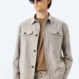 Koton Men Striped Longline Denim Jacket-picture-33