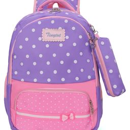 Tinytot Stylish & Trendy Water Resistant Backpack Bag with Pencil Pouch Purple - 18 Inches-image-97