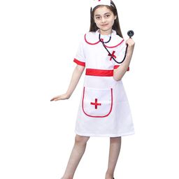 Kaku Fancy Dresses Our Community Helper Nurse Theme Costume Set - White-image-56