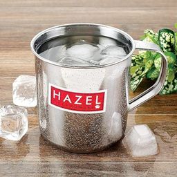 HAZEL Stainless Steel Multipurpose Bucket Shower Bathroom Mug For Home Daily Use Strong and Sturdy, 300 ml, Silver-picture-15