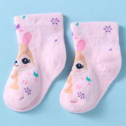 Mustang Knit Ankle Length Socks With Animal Design - Light Pink-image-5