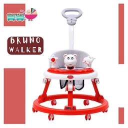 Funride Baby Walker with Music with Parent Handle Rod Bruno Foldable Activity Walker with Adjustable Height and Parent Handle Rod for Boys and Girls - Red-picture-34
