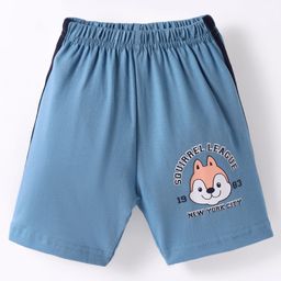 Tango Single Jersey Knit Knee Length Shorts with Squirrel Print - Teal Blue-image-71