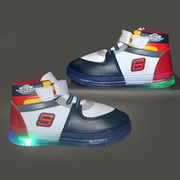 NEW STEPS S Alphabet Patch Detailed LED Shoes - Red-image-64