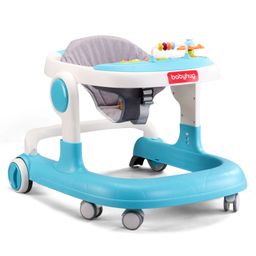 Babyhug 2 in 1 Walker with Height Adjustment & Detachable Toy Bar with Lights & Music | Musical Activity Tray| Soft Cushion Seat| Speed Control| Push Walker| Wheel Lock| Anti-fall Protection - Blue-image-144