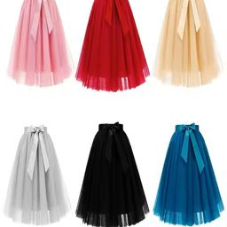 Klowvila Fashion Girls Net Party Skirt with Bow Detail-19
