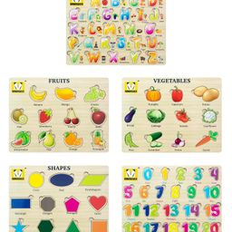 Mindmaker Wooden Puzzle Without Knobs Educational and Learning Toy for Kids (Set of 5 Puzzles) image 2