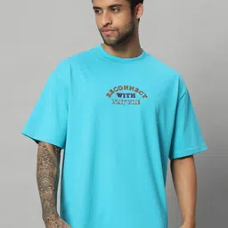 SWAGNOX Men Printed Drop-Shoulder Sleeves T-shirt-15