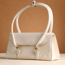 HAUTE SAUCE by Campus Sutra The Coreline Ecru Leather Structured Satchel-29