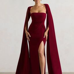 MIAKEE Women Solid Slit Sleeve Sheath Maxi Dress-image-74