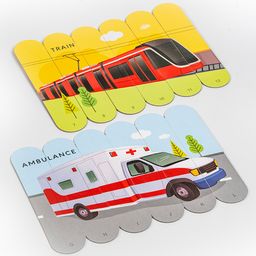 Majestic Book Club Transport Stick Puzzle | 24pcs Double-Sided Cardboard Puzzles | 8 Fun Vehicle-Themed Puzzles for Learning & Play | Boosts Creativity & Focus | Ideal for Ages 3+ image 4