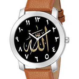 CSAMON Men Printed Dial & Leather Bracelet Style Straps Analogue Watch GR01SLV Islamic-11