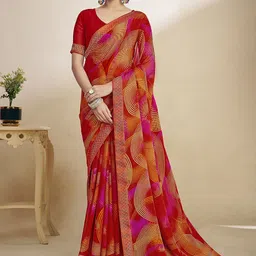Panzora Woven Design Zari Poly Chiffon Saree-image-51