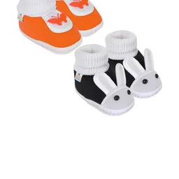 NESKA MODA 3 To 12 Month Cotton Booty 2 Pair Newborn Unisex Baby Skin Friendly Soft Rabbit Booties-77