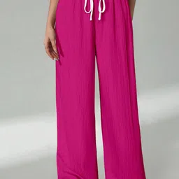 RAJOVATI Women Wide Leg High-Rise Trousers-picture-32