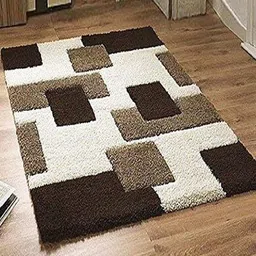 Banchmark Home Furnishings Brown Geometric Handmade Polyester Carpet-picture-3