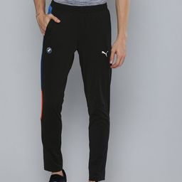 PUMA Motorsport Men Black Brand Logo BMW Printed Slim Fit Motorsports Track Pants-image-4