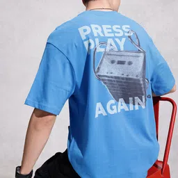 WROGN Oversized Fit Graphic Printed Pure Cotton T-shirt-picture-4
