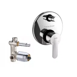 CERA VICTOR Push Type Diverter System Single Lever Exposed Part + Concealed Part Wall Mount Silver, F1015702+F4010110-10