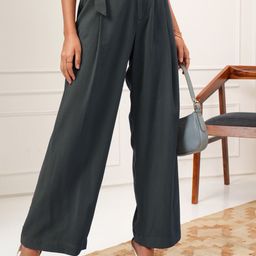 Tokyo Talkies Women Solid Flared Pleated Wide Leg Trousers-image-19