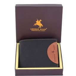 LONDON ALLEY Men Colourblocked Leather Two Fold Wallet-12