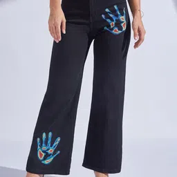 Miss Chase Women Wide Leg High-Rise Stretchable Jeans-picture-5