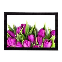 eCraftIndia White & Purple Flower UV Wall Art-image-80