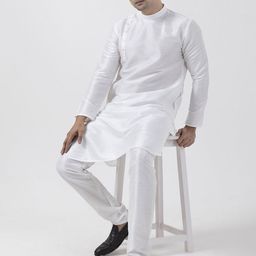 DEVOILER Men Regular Dupion Silk Kurta with Pyjamas image 2