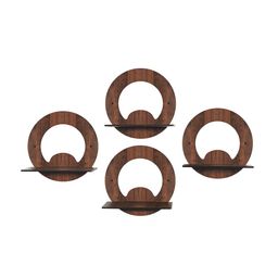 RANDOM Brown Set of 4 MDF Basic Wall Shelves image 2