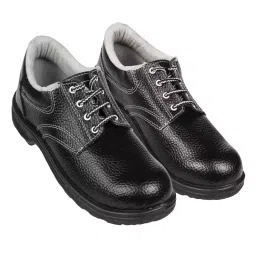 SLT-HUB Victor Shoes -03 Mid Ankle Steel Toe Black & Grey Safety Shoes, Size - UK 7 (Pack of 12 Pairs)-image-88
