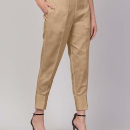 FLOREOS Women Textured Embroidered Comfort Easy Wash Trousers-picture-9