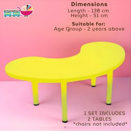 Ehomekart Kids Set Of 2 Half Round Moon Shape Table image 3