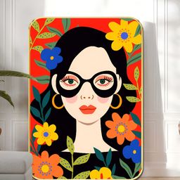 SAF Yellow & Beige MDF Portrait Wall Art-24