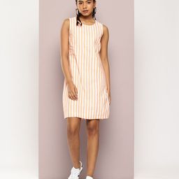 DILLINGER Striped Pure Cotton Shift Dress with Patch Pocket-picture-22