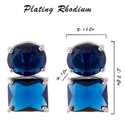 Manikya Rhodium-Plated American Diamond Studded Square Shaped Drop Earrings image 3