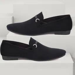 FAUSTO Men Black Loafers-image-45