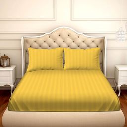 Myntra Elegant Homes Yellow Ethnic Motifs 210 TC King Bedsheet with 2 Pillow Covers-image-61