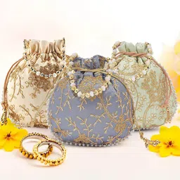 Kuber Industries Set of 3 Embroidered Potli Bags-image-94
