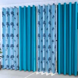 AADI TRADERS Blue Set Of 4 Long Door Curtain-picture-20