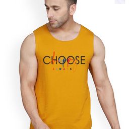 SLOWLORIS Pack Of 2 Printed Cotton Gym Vests VSL26 CMB(CHS MUSTARD)(NVR WHITE)-picture-11