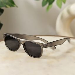 Garry Gobbs Unisex Grey Lens & Gunmetal-Toned Wayfarer Sunglasses with-image-98