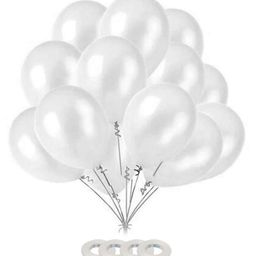 AMFIN Metallic Balloons White - Pack Of 100-image-91