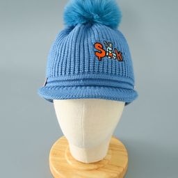 Babyhug Pom Pom Woollen Cap Bunny Embroidery - Blue-image-65