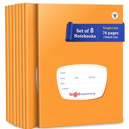 Target Publications Single Line Small Notebooks Pack of 8 -  76 Pages Each-23